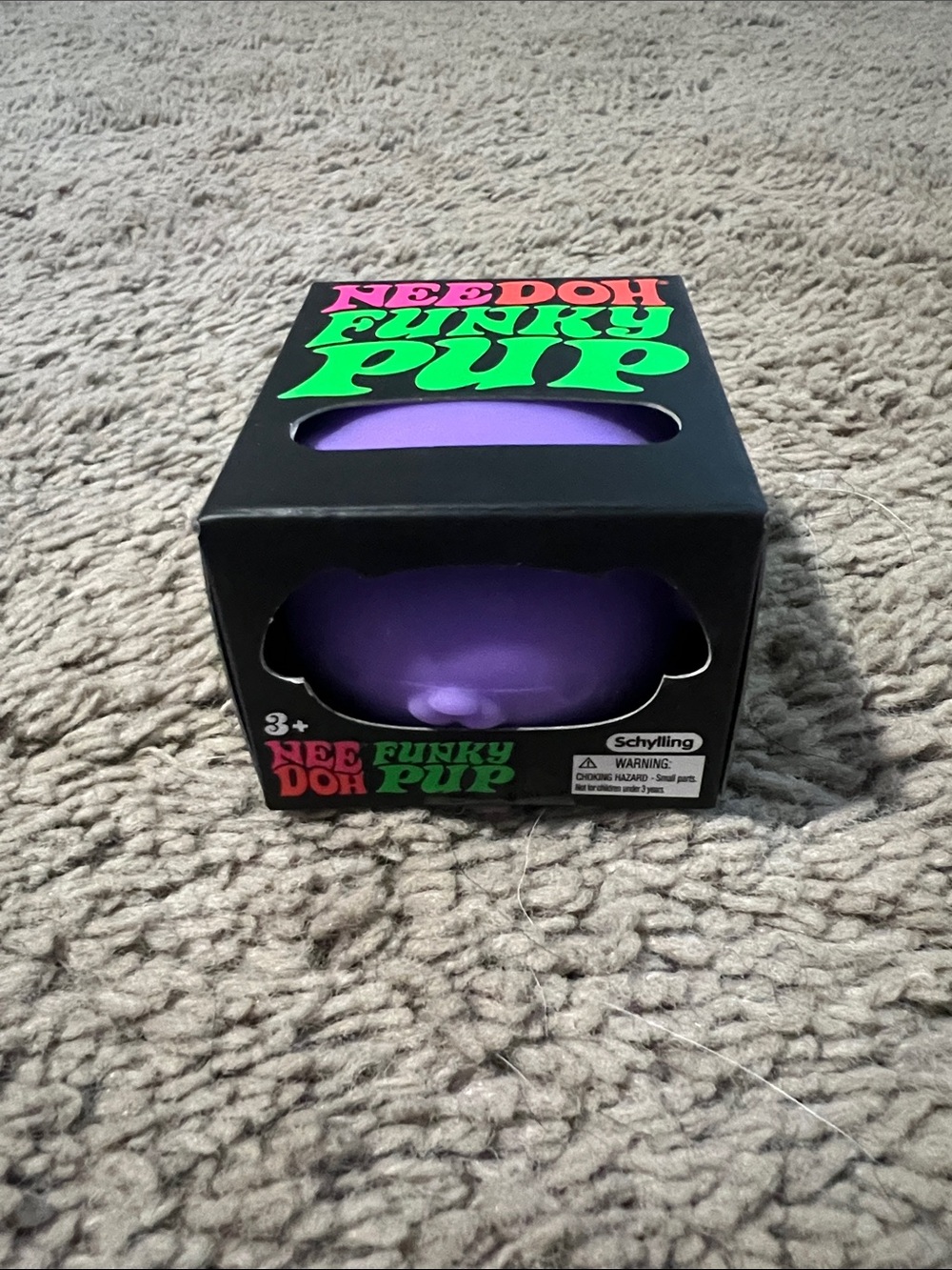 Needoh Funky Pup Purple Stress Ball Toy